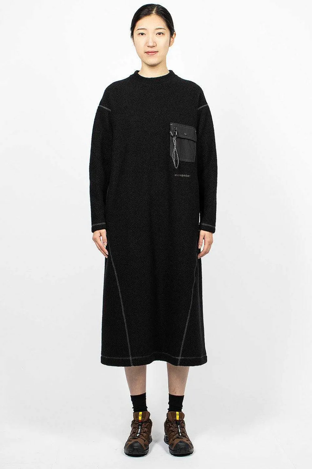 and wander Re Wool Jq Dress Black| Dresses