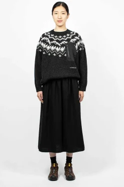 and wander Re Wool Tweed Skirt Black| Skirts