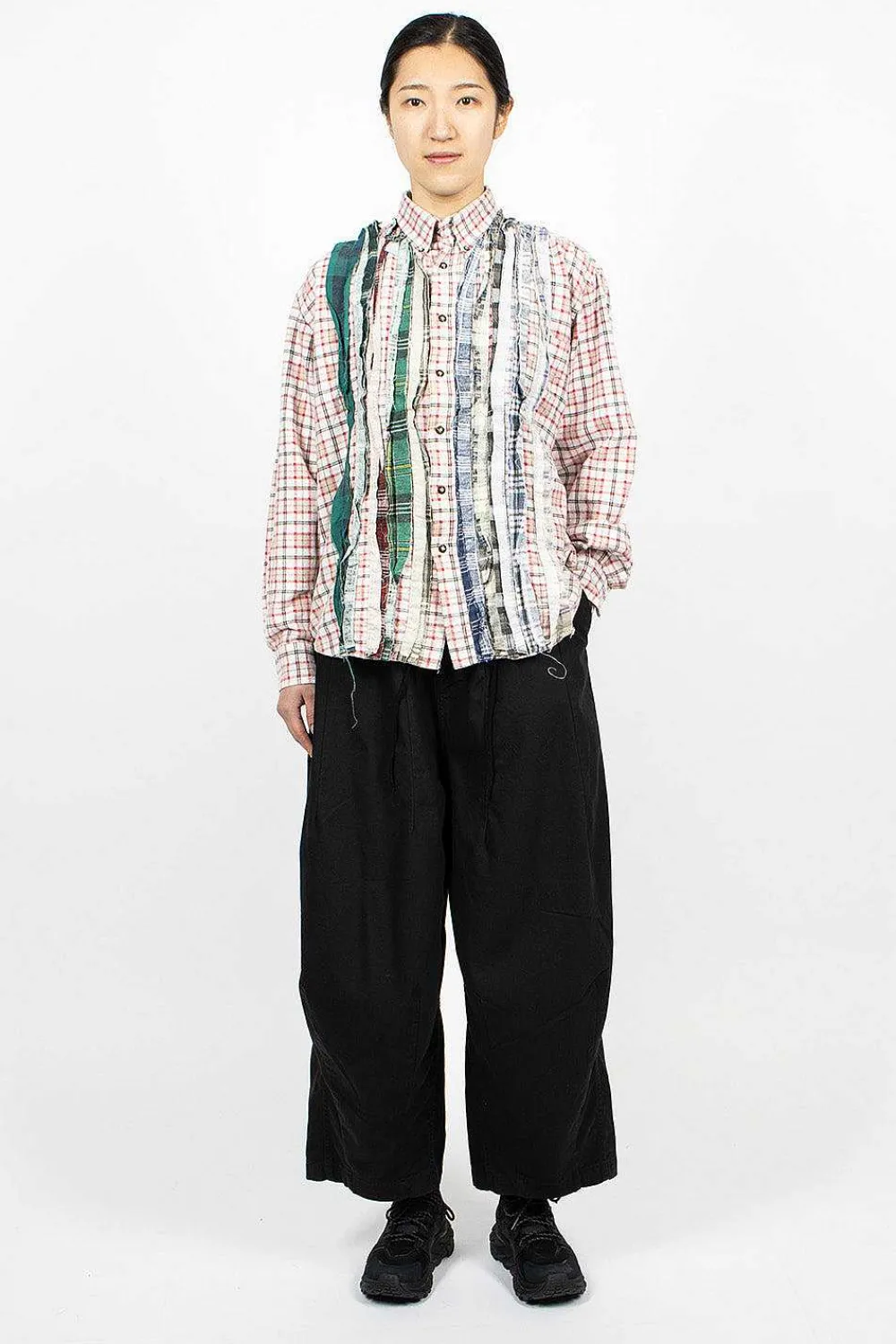 Needles Rebuild Ribbon Flannel Shirt Red/Green| Shirts