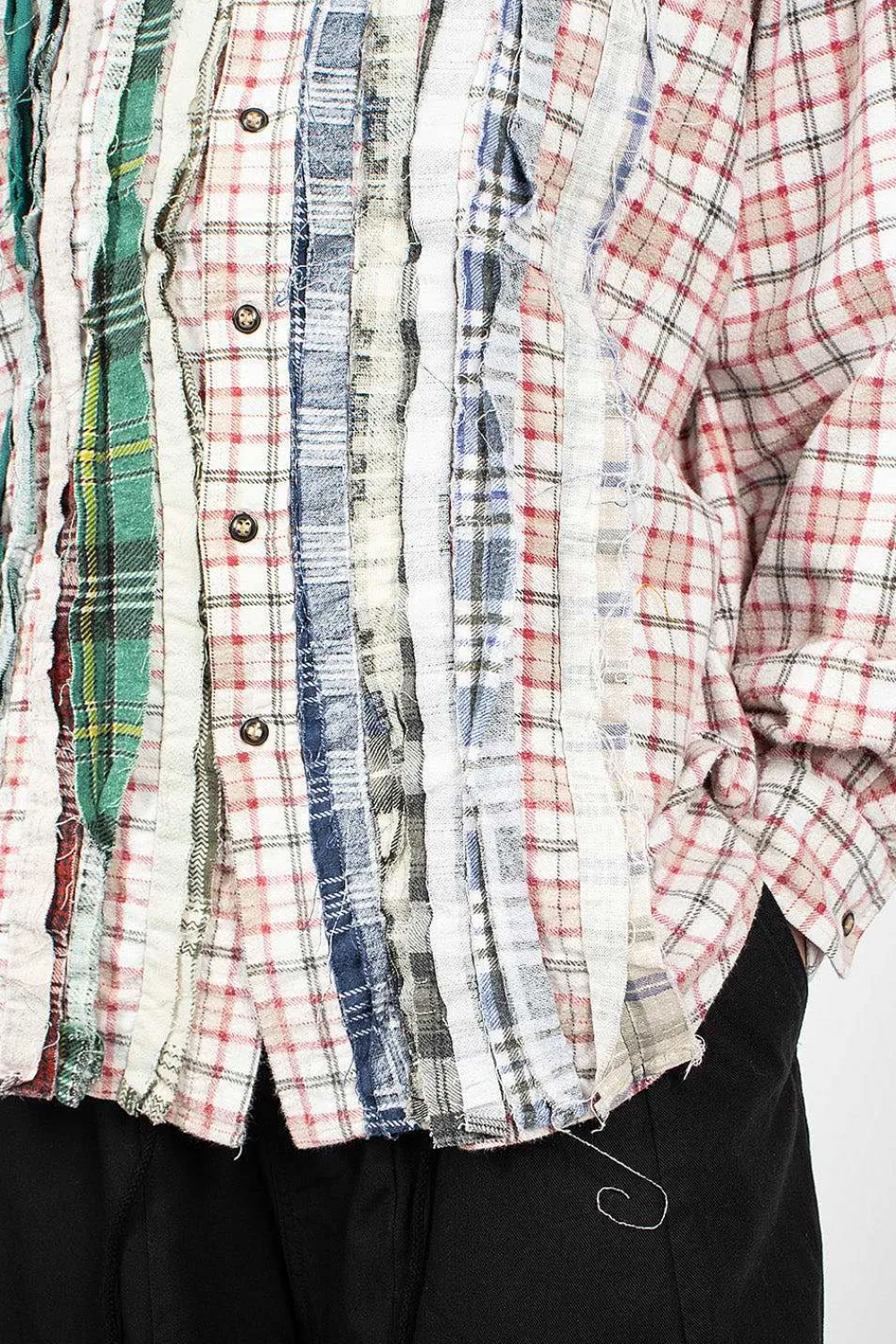 Needles Rebuild Ribbon Flannel Shirt Red/Green| Shirts