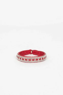 Maria Rudman Red Hide B Bracelet 1| Bracelets