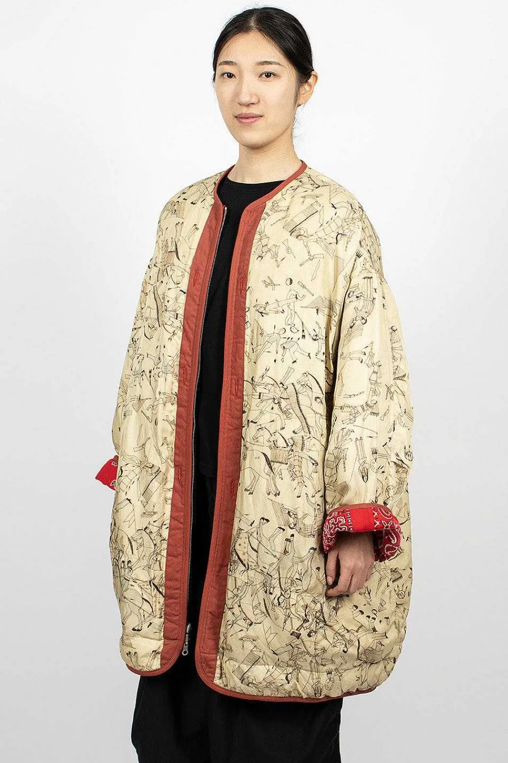 VISVIM Reversible Liner Coat Bandana Red| Outerwear