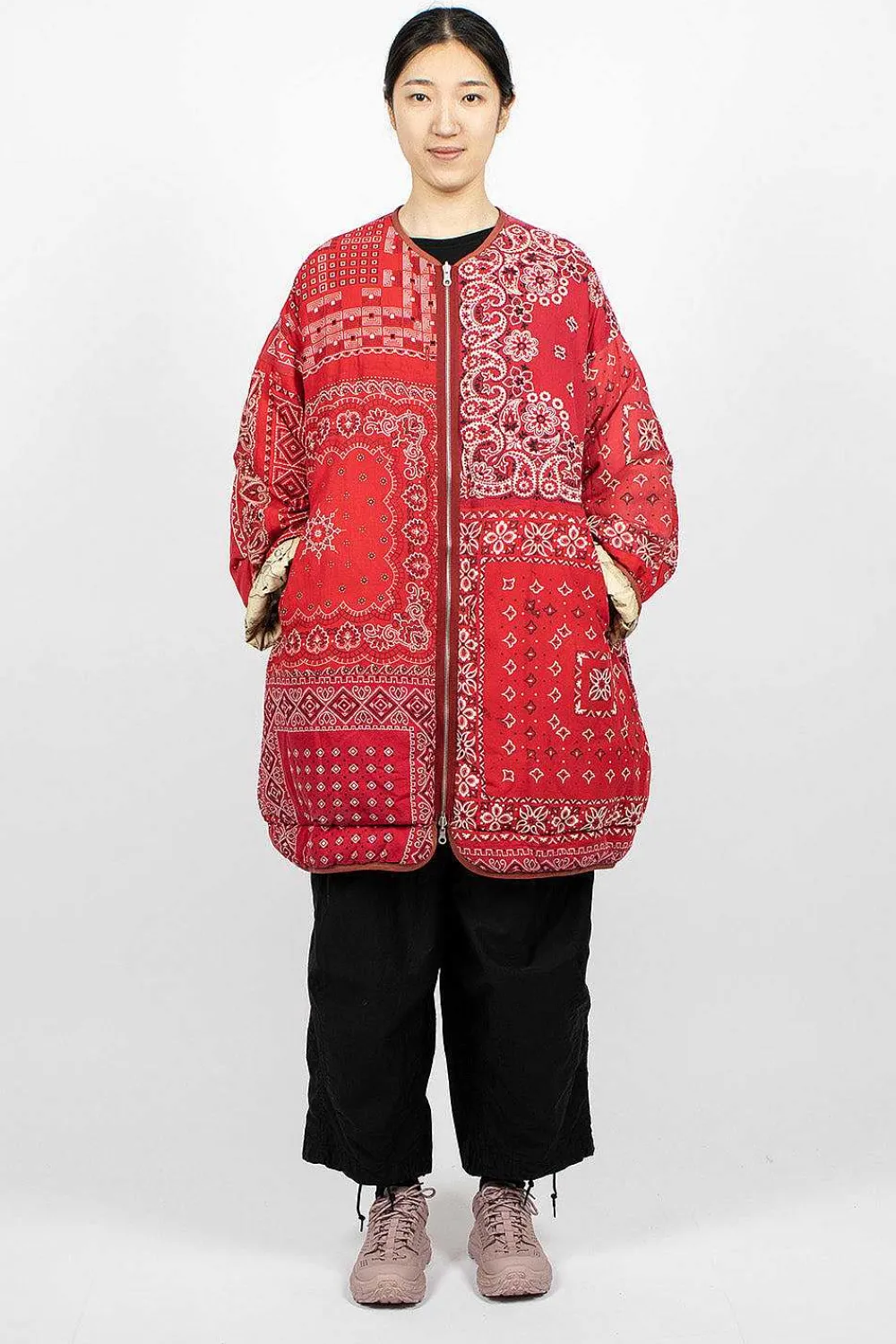 VISVIM Reversible Liner Coat Bandana Red| Bandanas