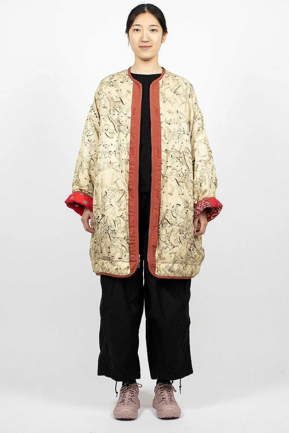 VISVIM Reversible Liner Coat Bandana Red| Bandanas
