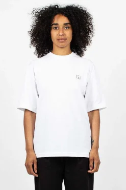 Acne Studios Rhinestone Face Tee Optic White| Tops
