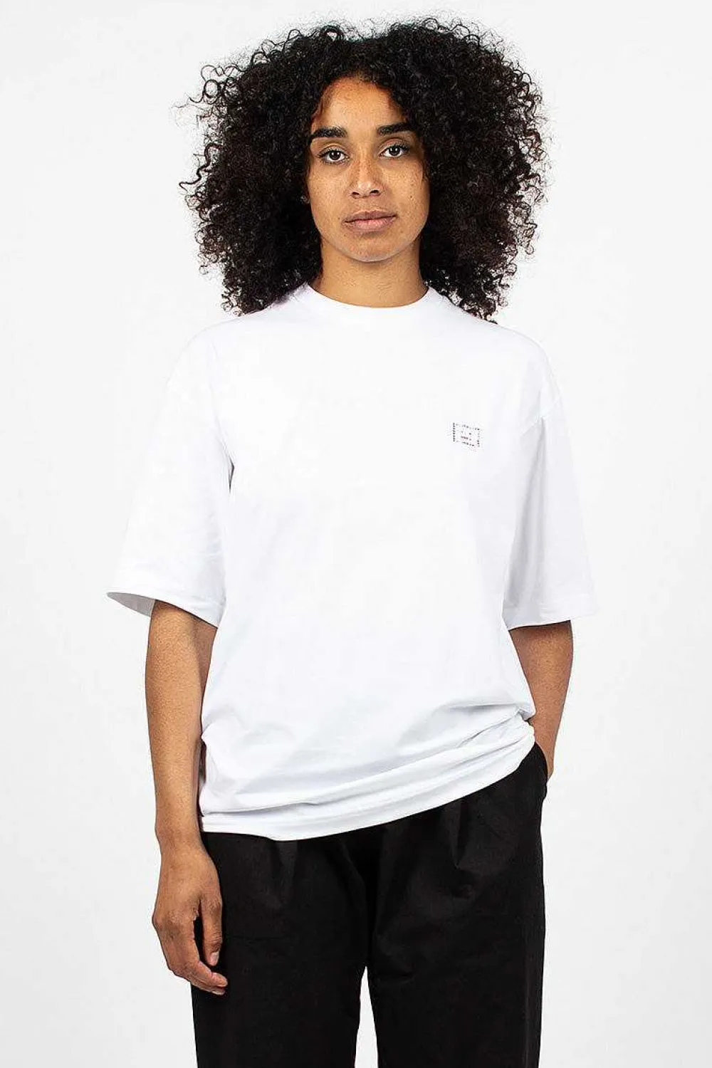 Acne Studios Rhinestone Face Tee Optic White| Tops