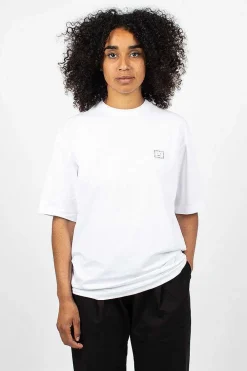 Acne Studios Rhinestone Face Tee Optic White| Tops