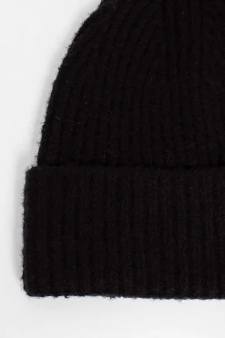 Acne Studios Ribbed Beanie Black| Hats