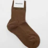 Acne Studios Ribbed Logo Socks Khaki| Tights & Socks