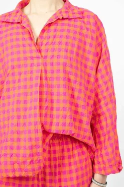 Daniela Gregis Rossella Shirt Orange/Fuchsia| Tops
