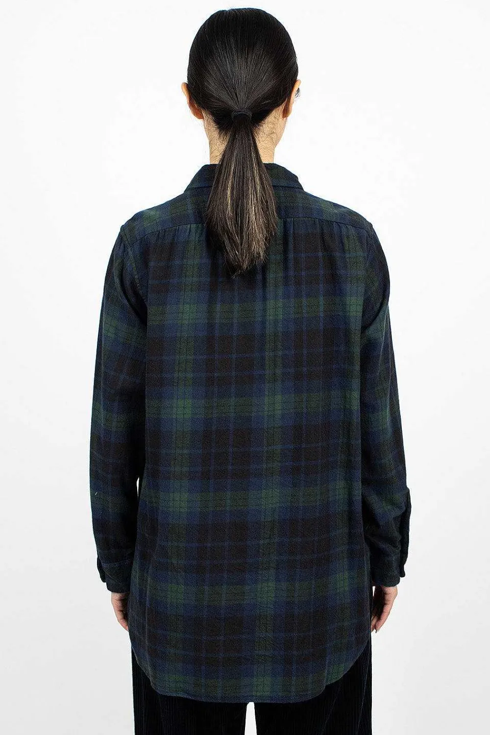 Engineered Garments FWK Rounded Collar Shirt Blackwatch Tartan| Tops