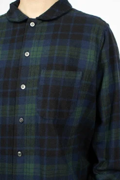 Engineered Garments FWK Rounded Collar Shirt Blackwatch Tartan| Tops