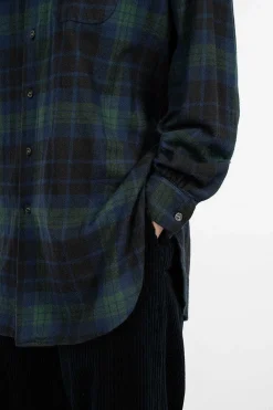 Engineered Garments FWK Rounded Collar Shirt Blackwatch Tartan| Tops