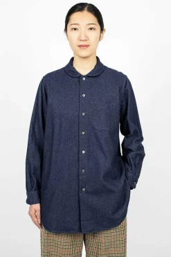 Engineered Garments FWK Rounded Collar Shirt Indigo| Tops