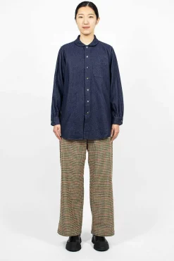 Engineered Garments FWK Rounded Collar Shirt Indigo| Tops