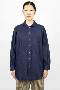 Engineered Garments FWK Rounded Collar Shirt Indigo| Shirts
