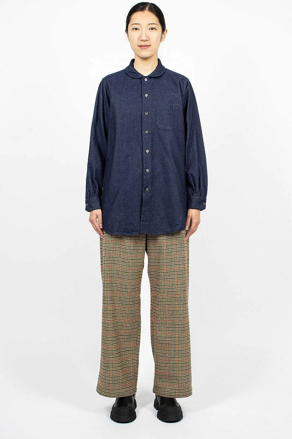 Engineered Garments FWK Rounded Collar Shirt Indigo| Shirts