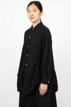 Comme Des Garçons Comme Des Garçons Ruffle Gusset Shirt Black| Shirts