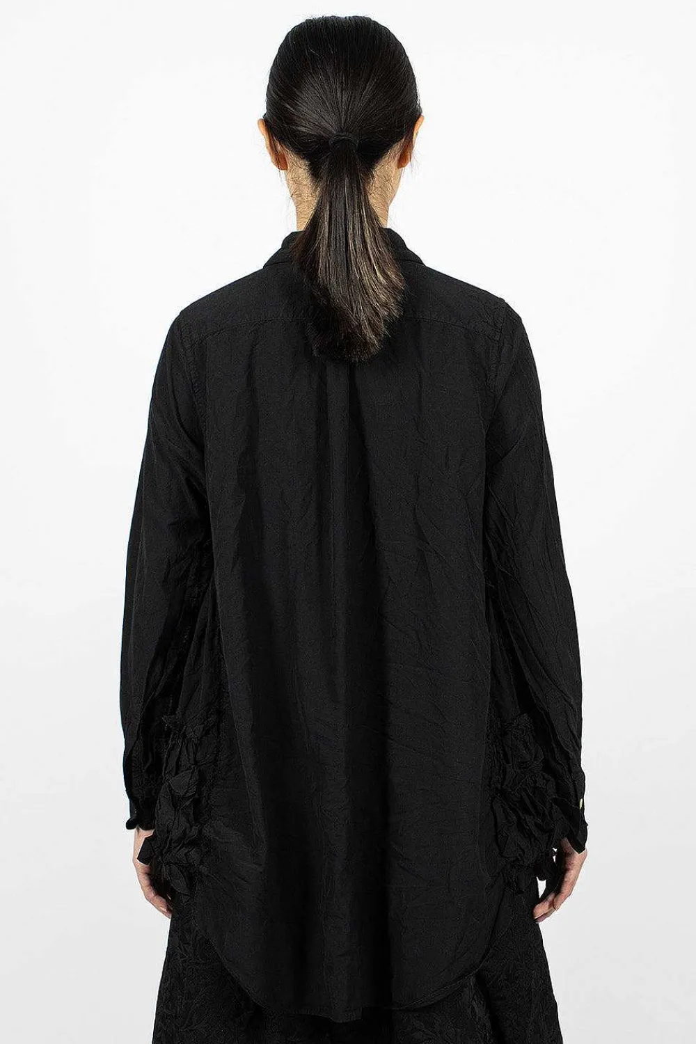 Comme Des Garçons Comme Des Garçons Ruffle Gusset Shirt Black| Shirts
