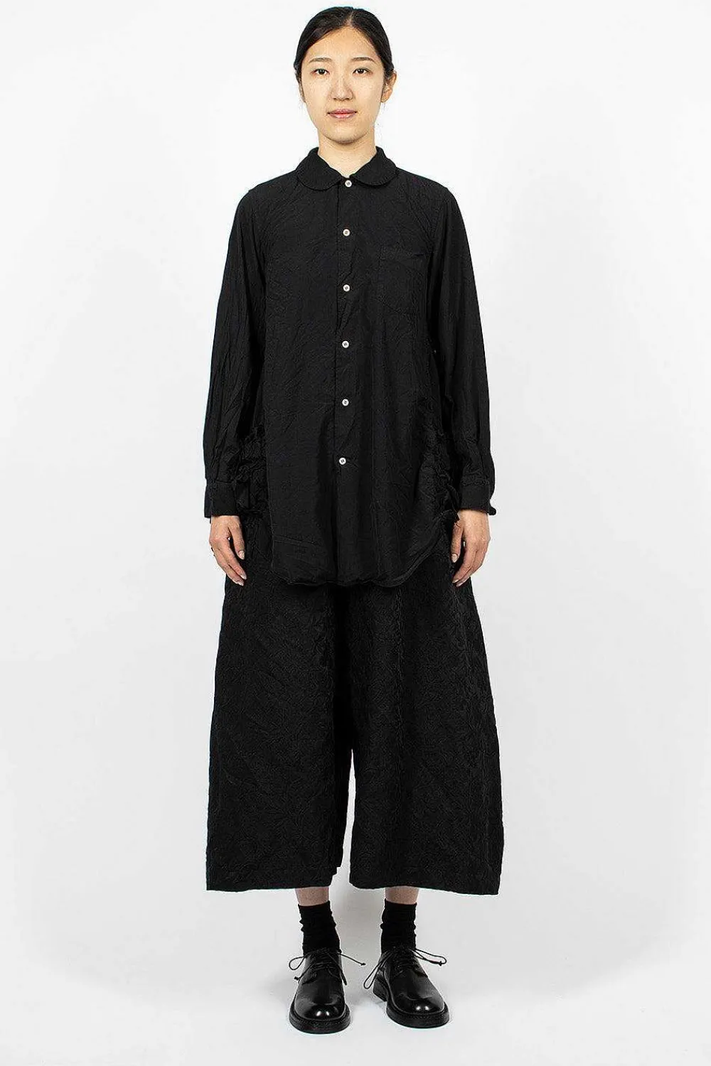 Comme Des Garçons Comme Des Garçons Ruffle Gusset Shirt Black| Shirts