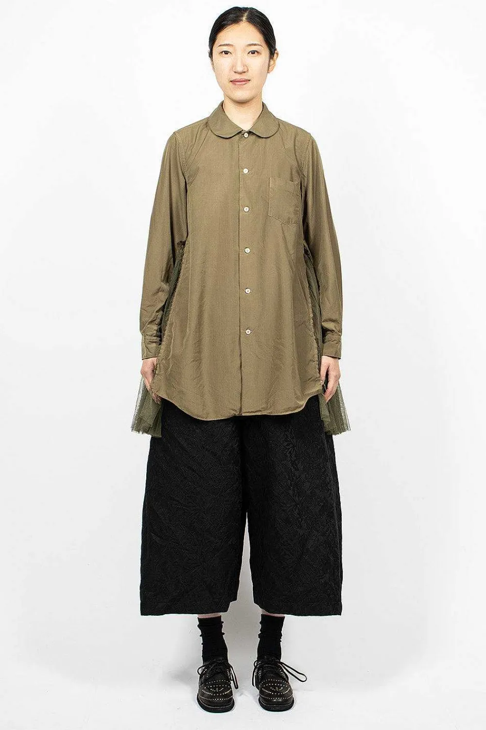 Comme Des Garçons Comme Des Garçons Ruffle Gusset Shirt Khaki| Shirts