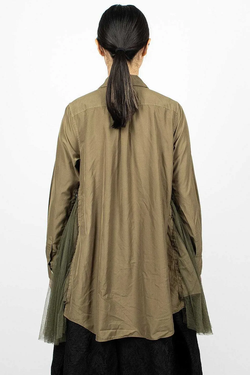 Comme Des Garçons Comme Des Garçons Ruffle Gusset Shirt Khaki| Shirts