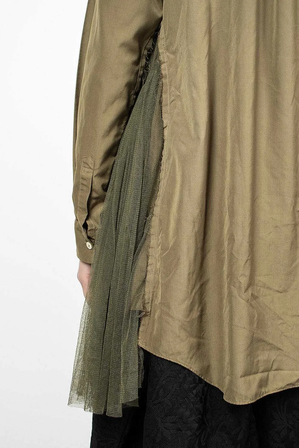 Comme Des Garçons Comme Des Garçons Ruffle Gusset Shirt Khaki| Shirts