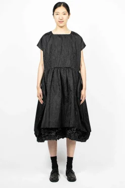 Comme Des Garçons Comme Des Garçons Ruffle Jacquard Dress Black| Dresses