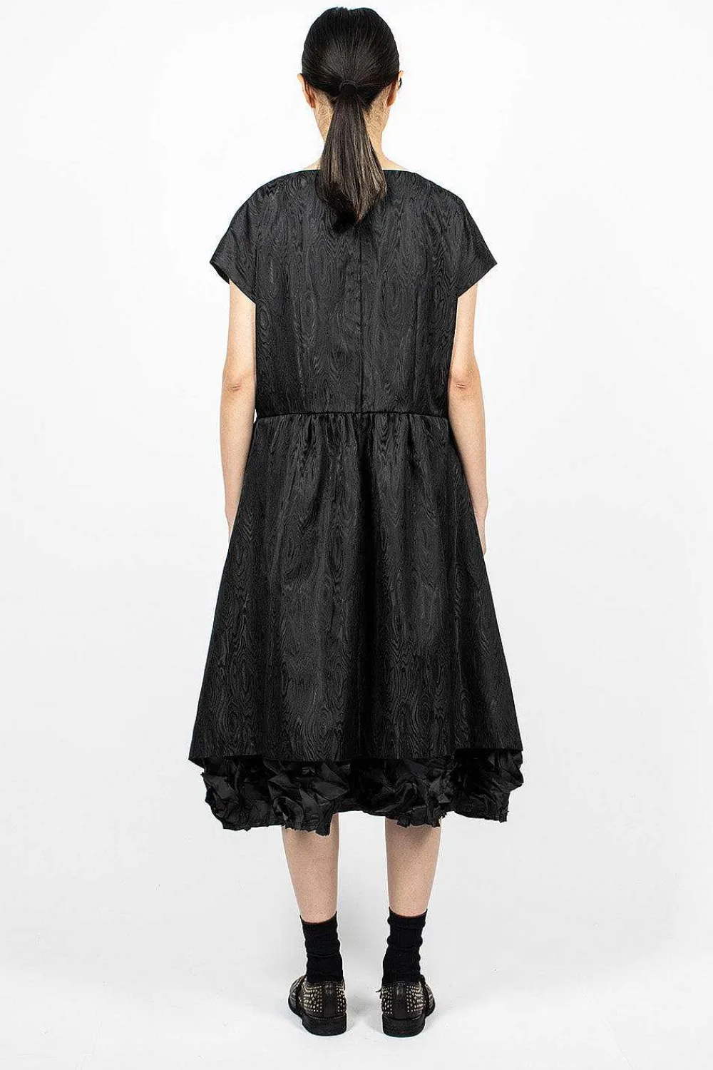 Comme Des Garçons Comme Des Garçons Ruffle Jacquard Dress Black| Dresses