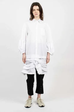 Comme Des Garçons Comme Des Garçons Ruffle Shirt Dress White| Dresses