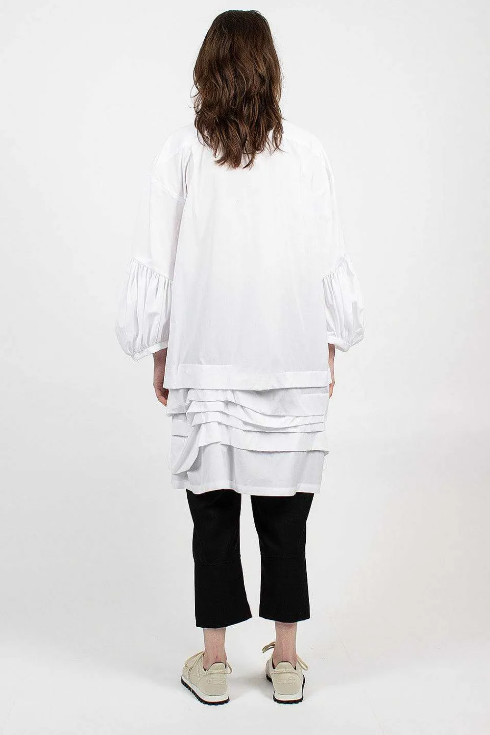 Comme Des Garçons Comme Des Garçons Ruffle Shirt Dress White| Dresses