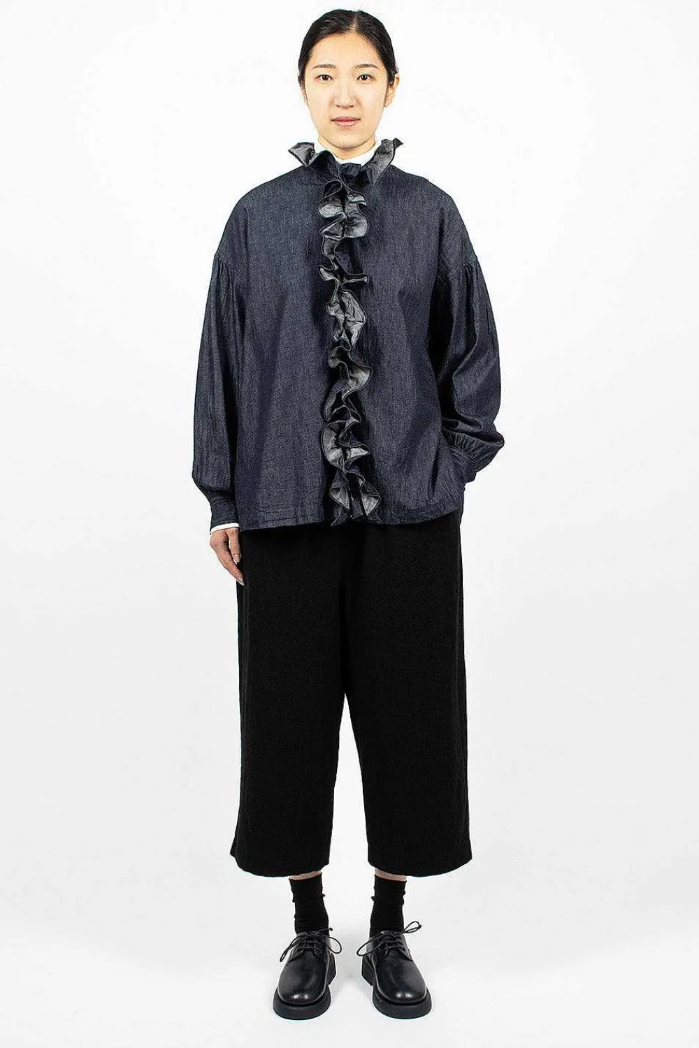 Toujours Ruffle Shirt 6.5Oz Denim| Shirts