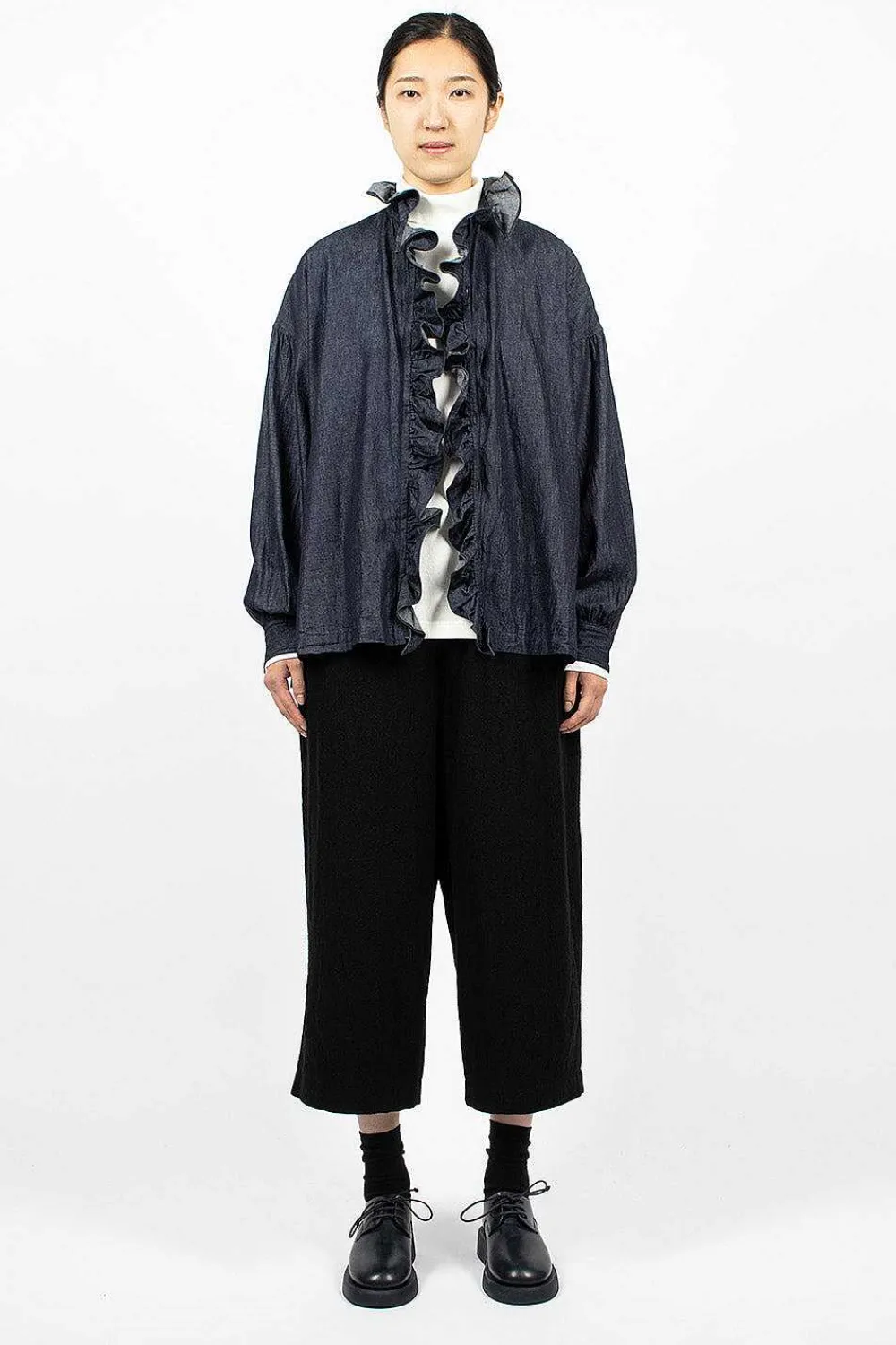 Toujours Ruffle Shirt 6.5Oz Denim| Shirts