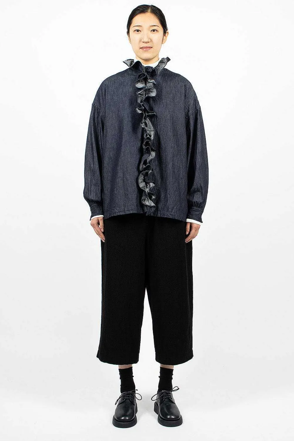 Toujours Ruffle Shirt 6.5Oz Denim| Shirts