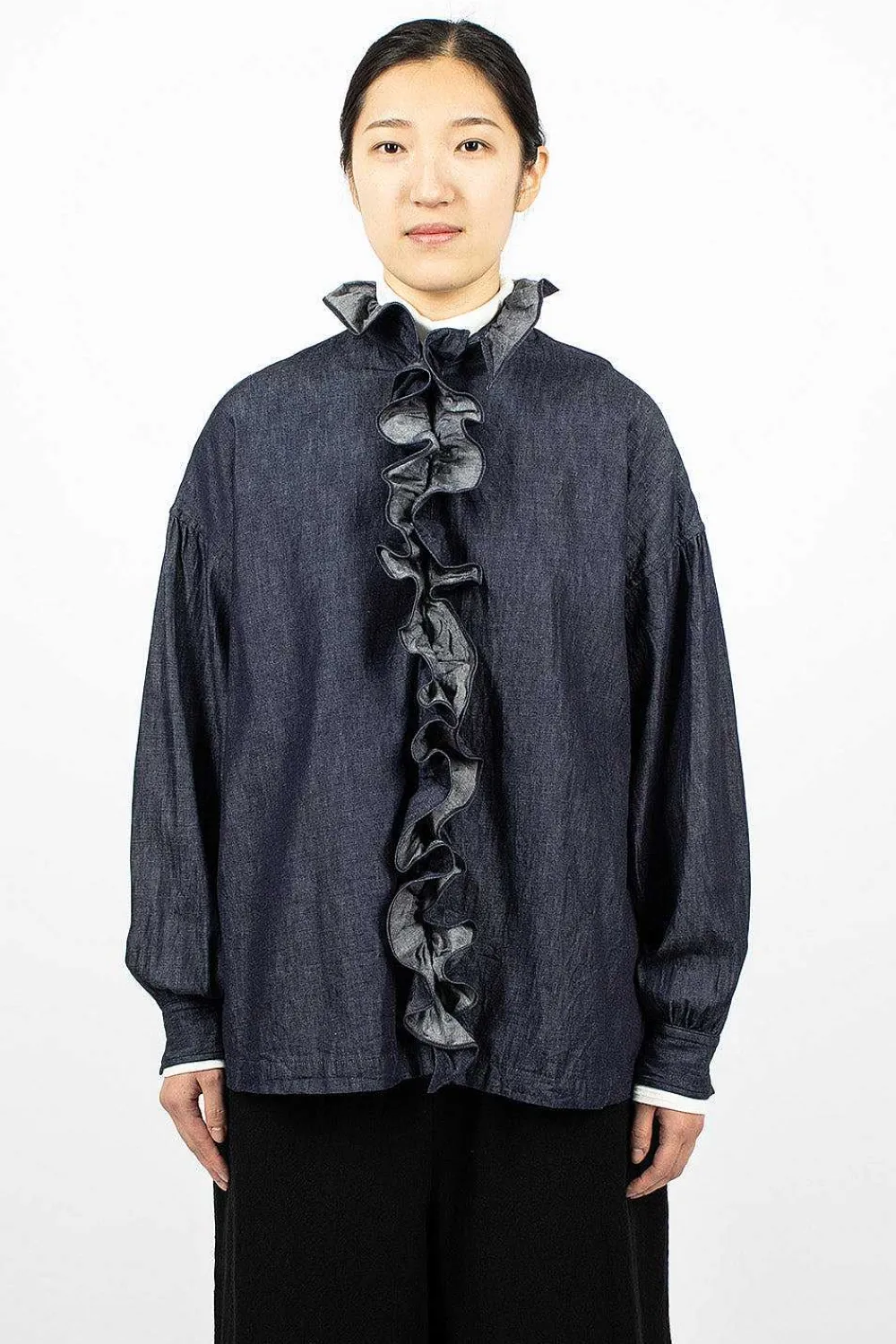 Toujours Ruffle Shirt 6.5Oz Denim| Shirts