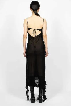Acne Studios Ruffle Strap Dress Black| Dresses