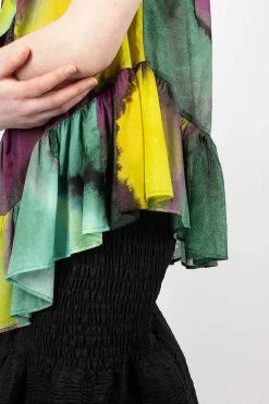 Dries Van Noten Ruffle Top Yellow Dye| Tops