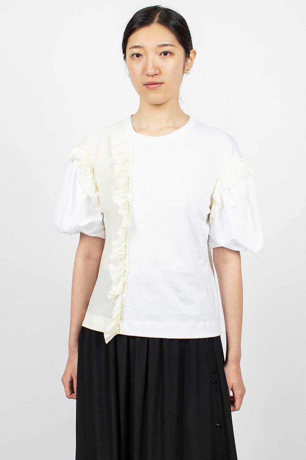 Simone Rocha Ruffle T-Shirt White| Tops