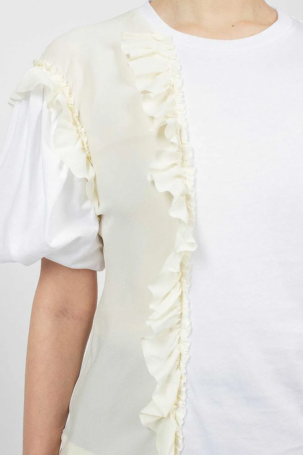 Simone Rocha Ruffle T-Shirt White| Tops