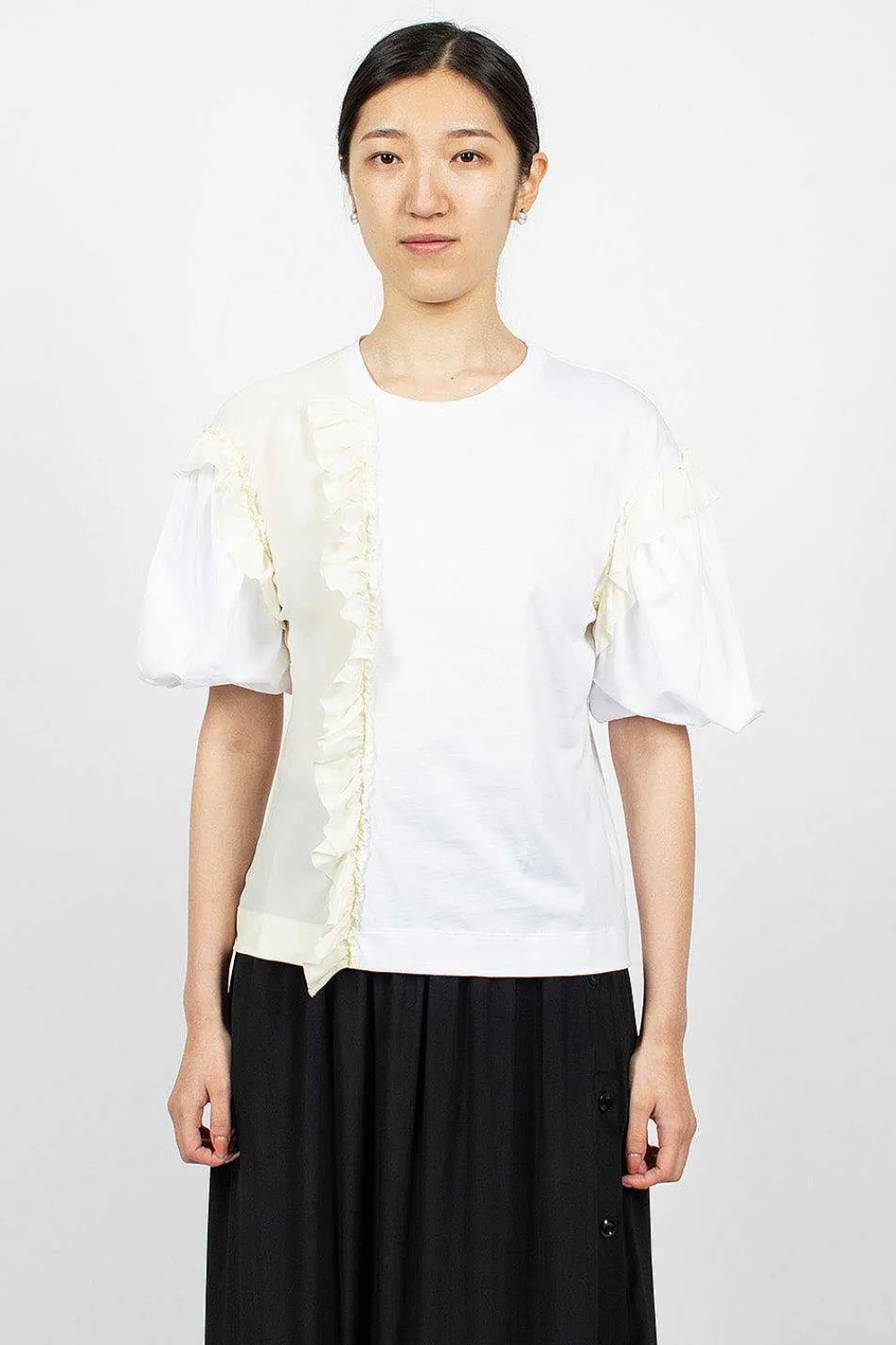 Simone Rocha Ruffle T-Shirt White| Tops