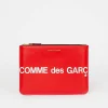 Comme des Garçons Wallets Sa5100Hl Red Huge Logo Pouch| Wallets