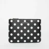Comme des Garçons Wallets Sa5100Pd Black Leather Polka Dot Pouch| Wallets