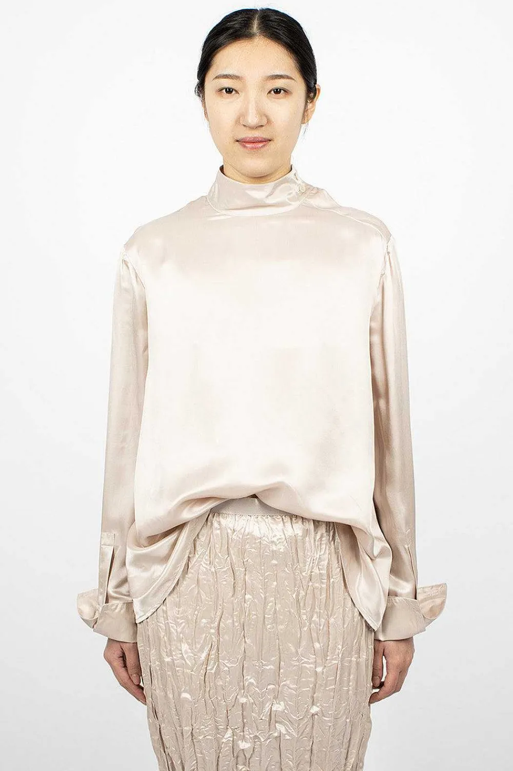 Acne Studios Satin Blouse Pebble Beige| Shirts