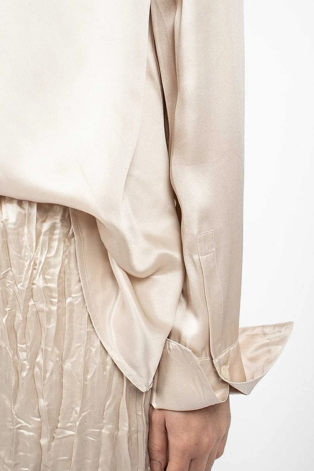 Acne Studios Satin Blouse Pebble Beige| Shirts