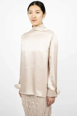 Acne Studios Satin Blouse Pebble Beige| Tops