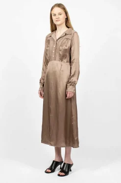 Acne Studios Satin Dress Mink Brown| Dresses
