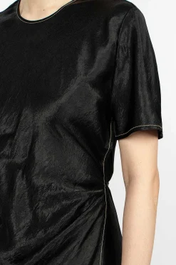 Acne Studios Satin Wrap Dress Black| Dresses