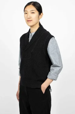 Margaret Howell Shawl Collar Slipover Ink| Tops