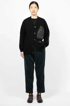 and wander Shetland Wool Cardigan Black| Outerwear