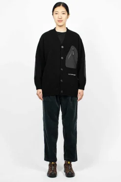 and wander Shetland Wool Cardigan Black| Outerwear